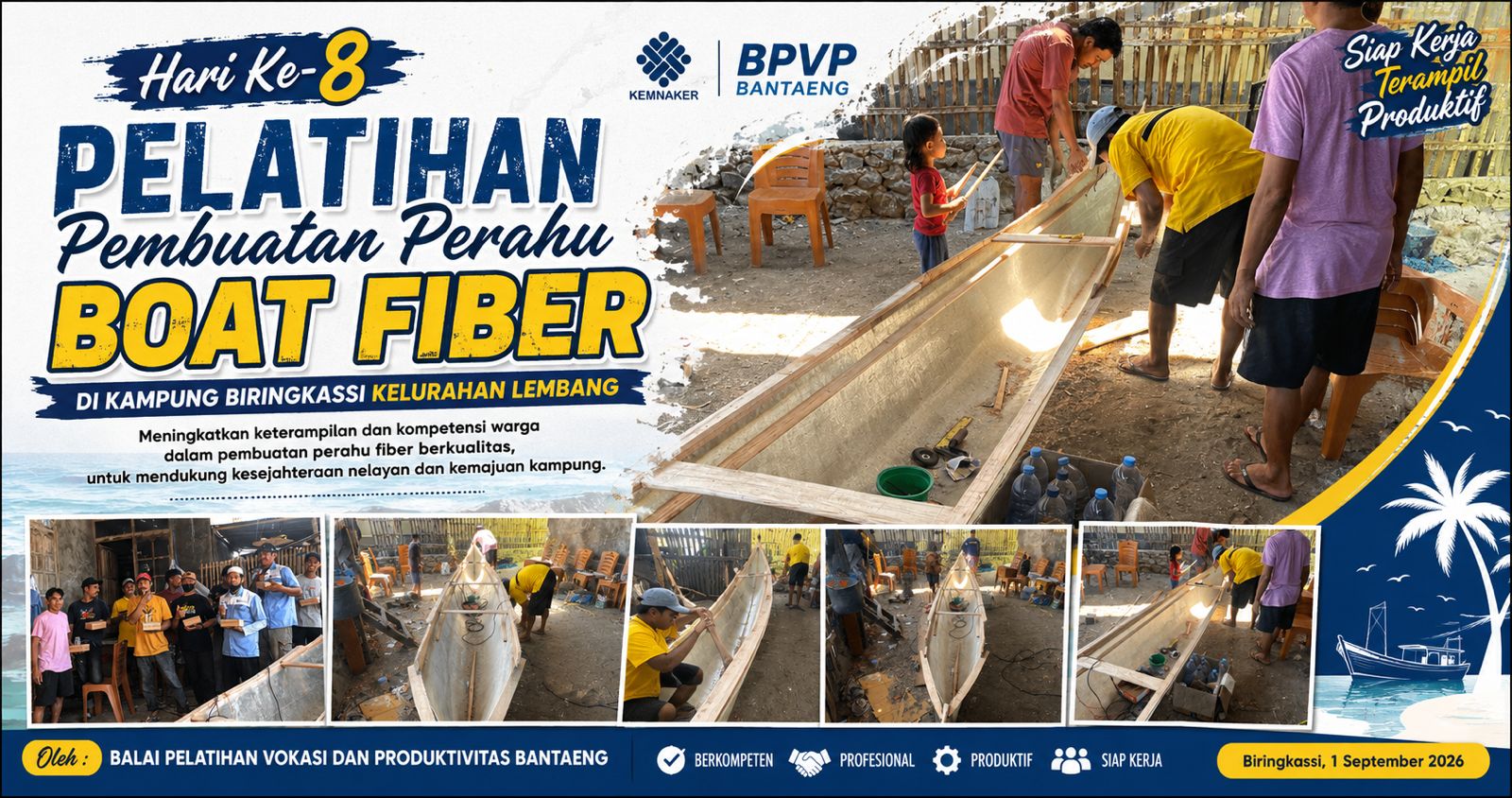 Hari ke-8 Pelatihan Boat Fiber di Biring Kassi: Peserta Makin Terampil, Peluang Usaha Makin Terbuka